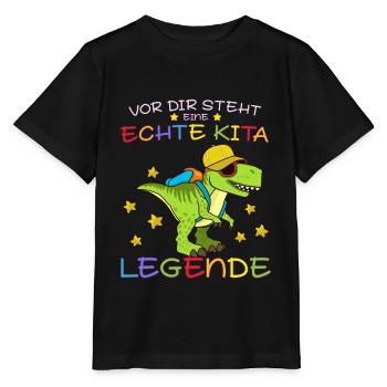Trex Kita Anfänger Hallo Kindergarten Kita Legende - Stanley/Stella Kinder T-Shirt MINI CREATOR  - Schwarz - Vorne - Mikhail (115cm)