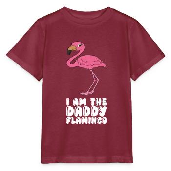 Drôles de graphismes flamants roses - T-shirt bio MINI CREATOR Stanley/Stella Enfant - bordeaux - Devant - Kain (125cm)
