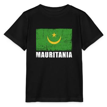 Mauritanie Drapeau Grunge Mauritanie Drapeau - T-shirt bio MINI CREATOR Stanley/Stella Enfant - noir - Devant - Mikhail (115cm)