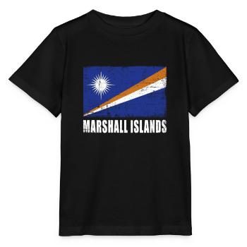 Drapeau des Îles Marshall Grunge Drapeau des Îles Marshall - T-shirt bio MINI CREATOR Stanley/Stella Enfant - noir - Devant - Mikhail (115cm)