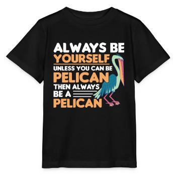 Pelican Pelicans Oiseaux Oiseaux Oiseaux - T-shirt bio MINI CREATOR Stanley/Stella Enfant - noir - Devant - Mikhail (115cm)