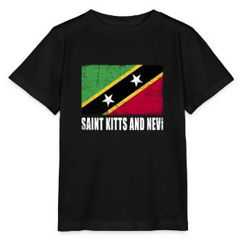 Sankt Kitts Und Nevi Flagge - Stanley/Stella Kinder T-Shirt MINI CREATOR  - Schwarz - Vorne - Mikhail (115cm)