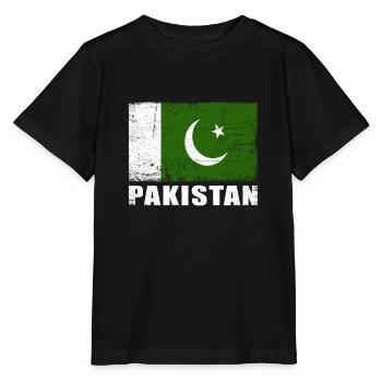 Drapeau du Pakistan Grunge Drapeau du Pakistan - T-shirt bio MINI CREATOR Stanley/Stella Enfant - noir - Devant - Mikhail (115cm)
