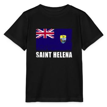 Sankt Helena Flagge Grunge Sankt Helena Fahne - Stanley/Stella Kinder T-Shirt MINI CREATOR  - Schwarz - Vorne - Mikhail (115cm)