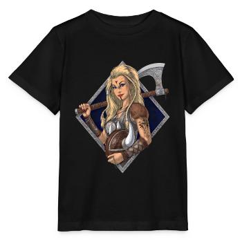 Nordischer Wikingerkrieger - Stanley/Stella Kinder T-Shirt MINI CREATOR  - Schwarz - Vorne - Mikhail (115cm)