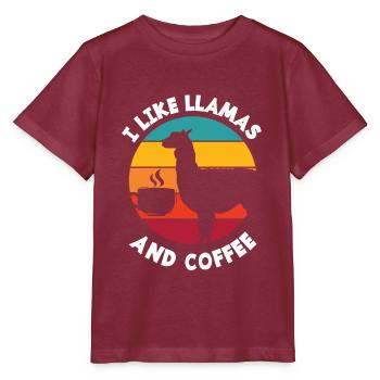 Lama Coffee - Stanley/Stella MINI CREATOR Kids’ T-Shirt - burgundy - Front - Kain (125cm)
