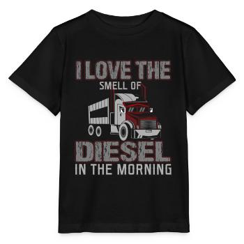 Drôle de camionneur J’adore l’odeur du diesel - T-shirt bio MINI CREATOR Stanley/Stella Enfant - noir - Devant - Mikhail (115cm)