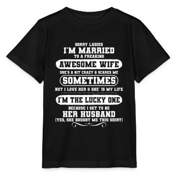 Tut Mir Leid, Meine Damen, Ich Bin Verheiratet, - Stanley/Stella Kinder T-Shirt MINI CREATOR  - Schwarz - Vorne - Mikhail (115cm)