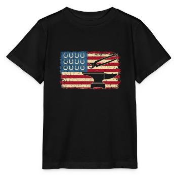 Drapeau des États-Unis Patriot America Farrier - T-shirt bio MINI CREATOR Stanley/Stella Enfant - noir - Devant - Mikhail (115cm)