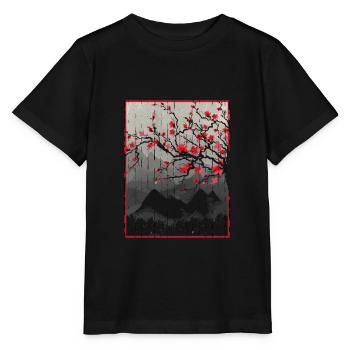 Vintage Kirschblüte Japan Japanische Kunst - Stanley/Stella Kinder T-Shirt MINI CREATOR  - Schwarz - Vorne - Mikhail (115cm)