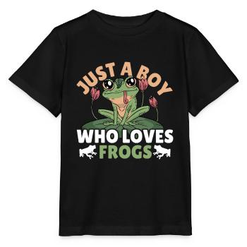 Juste un garçon qui aime les grenouilles Frog Lover - T-shirt bio MINI CREATOR Stanley/Stella Enfant - noir - Devant - Mikhail (115cm)