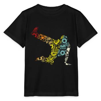 Breakdance Sillhouette Street Dance Breakdance Ges - Stanley/Stella Kinder T-Shirt MINI CREATOR  - Schwarz - Vorne - Mikhail (115cm)