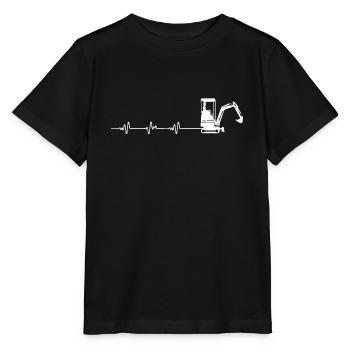 Heartbeat Heartline Heart Rate Excavator Driver - T-shirt bio MINI CREATOR Stanley/Stella Enfant - noir - Devant - Mikhail (115cm)