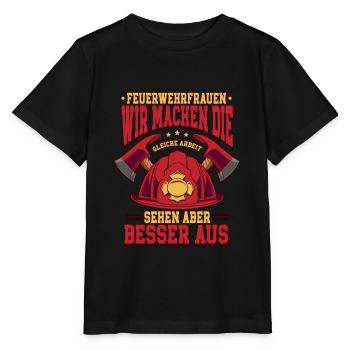 Feuerwehrfrauen Feuerwehrfrau - Stanley/Stella Kinder T-Shirt MINI CREATOR  - Schwarz - Vorne - Mikhail (115cm)