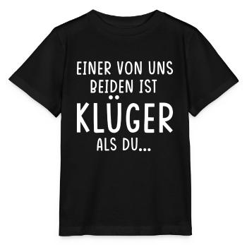 Einer von uns beiden ist klüger als du - Stanley/Stella Kinder T-Shirt MINI CREATOR  - Schwarz - Vorne - Mikhail (115cm)