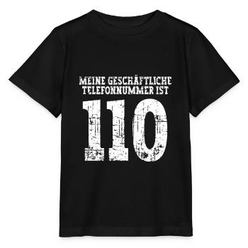 Polizist Polizei - Stanley/Stella Kinder T-Shirt MINI CREATOR  - Schwarz - Vorne - Mikhail (115cm)