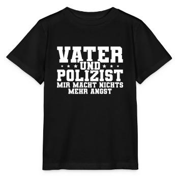 Polizist Polizei Papa - Stanley/Stella Kinder T-Shirt MINI CREATOR  - Schwarz - Vorne - Mikhail (115cm)