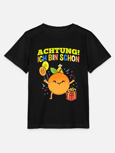 Achtung Ich Bin Schon 10 Geburtstag Orange - Stanley/Stella Kinder T-Shirt MINI CREATOR  - Schwarz