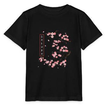Kirschblüte Japanische Kunst Japan Sakura - Stanley/Stella Kinder T-Shirt MINI CREATOR  - Schwarz - Vorne - Mikhail (115cm)