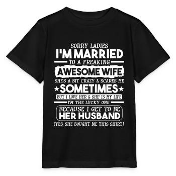 Désolé, mesdames, je suis marié, - T-shirt bio MINI CREATOR Stanley/Stella Enfant - noir - Devant - Mikhail (115cm)