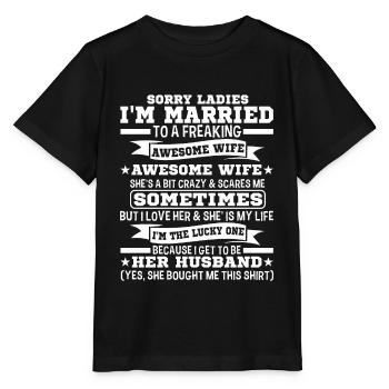 Tut Mir Leid, Meine Damen, Ich Bin Verheiratet, - Stanley/Stella Kinder T-Shirt MINI CREATOR  - Schwarz - Vorne - Mikhail (115cm)