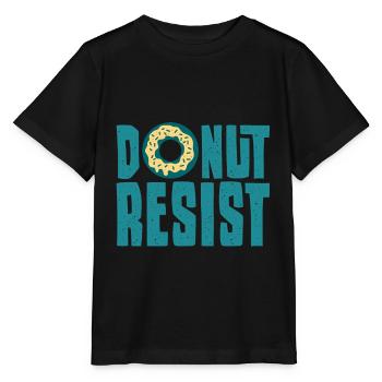 Policeman Saying Funny Donut Resist - Stanley/Stella MINI CREATOR Kids’ T-Shirt - black - Front - Mikhail (115cm)