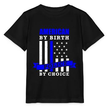 Policier disant Américain par naissance Police par choix - T-shirt bio MINI CREATOR Stanley/Stella Enfant - noir - Devant - Mikhail (115cm)