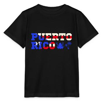 Patriotic Vintage Porto Rico Flag Rican - T-shirt bio MINI CREATOR Stanley/Stella Enfant - noir - Devant - Mikhail (115cm)