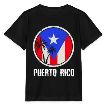 Patriotic Vintage Porto Rico Flag Rican - T-shirt bio MINI CREATOR Stanley/Stella Enfant - noir - Devant - Mikhail (115cm)