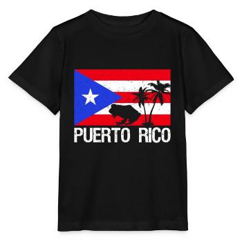 Patriotic Vintage Porto Rico Flag Rican - T-shirt bio MINI CREATOR Stanley/Stella Enfant - noir - Devant - Mikhail (115cm)