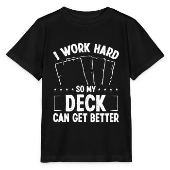 Trading Card Game Collector Work Hard Card - Stanley/Stella Kinder T-Shirt MINI CREATOR  - Schwarz - Vorne - Mikhail (115cm)