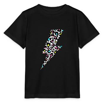 Éclair léopard, imprimé léopard, Leopard Lov - T-shirt bio MINI CREATOR Stanley/Stella Enfant - noir - Devant - Mikhail (115cm)