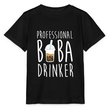 Professional Boba Drinker Shirt Bubble Tea - Stanley/Stella MINI CREATOR Kids’ T-Shirt - black - Front - Mikhail (115cm)