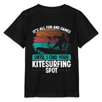 Kitesurfing Kitesurf Kite Kiteboarder Kiteboard - T-shirt bio MINI CREATOR Stanley/Stella Enfant - noir - Devant - Mikhail (115cm)