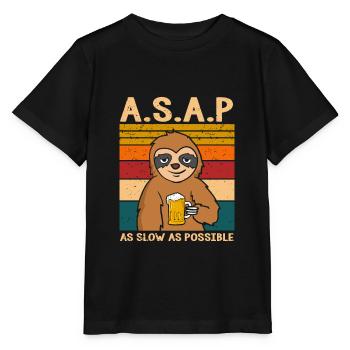 A.S.A.P. As Slow As Possible Faultier - Stanley/Stella Kinder T-Shirt MINI CREATOR  - Schwarz - Vorne - Mikhail (115cm)