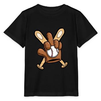 Joueur de baseball Gant de baseball Majeur - T-shirt bio MINI CREATOR Stanley/Stella Enfant - noir - Devant - Mikhail (115cm)