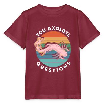 Axolotl Questions - Stanley/Stella MINI CREATOR Kids’ T-Shirt - burgundy - Front - Kain (125cm)
