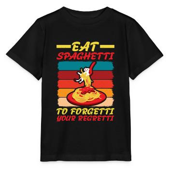 Eat Spaghetti To Forgetti Your Regretti 4 - Stanley/Stella Kinder T-Shirt MINI CREATOR  - Schwarz - Vorne - Mikhail (115cm)