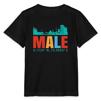 Male Malediven - Stanley/Stella Kinder T-Shirt MINI CREATOR  - Schwarz - Vorne - Mikhail (115cm)