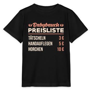 Babybauch Preisliste - Stanley/Stella Kinder T-Shirt MINI CREATOR  - Schwarz - Vorne - Mikhail (115cm)