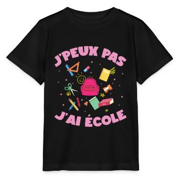J'peux pas j'ai école rentrée scolaire sac à dos - T-shirt bio MINI CREATOR Stanley/Stella Enfant - noir - Devant - Mikhail (115cm)