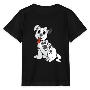 Mignon chien tacheté lève la patte - T-shirt bio MINI CREATOR Stanley/Stella Enfant - noir - Devant - Mikhail (115cm)