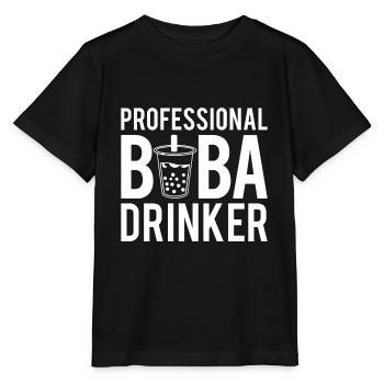 Professional Boba Drinker Shirt Bubble Tea - Stanley/Stella MINI CREATOR Kids’ T-Shirt - black - Front - Mikhail (115cm)