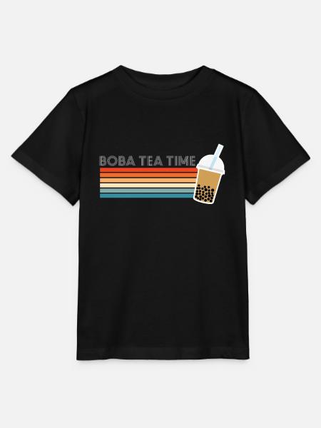 Vintage Retro Boba Tea Time Shirt Geschenk - Stanley/Stella Kinder T-Shirt MINI CREATOR  - Schwarz