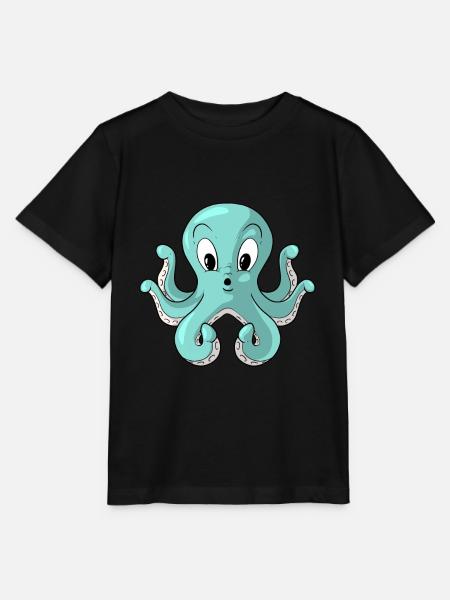 Oktopus Tintenfisch Krake - Stanley/Stella Kinder T-Shirt MINI CREATOR  - Schwarz