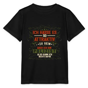 Polizist Polizei - Stanley/Stella Kinder T-Shirt MINI CREATOR  - Schwarz - Vorne - Mikhail (115cm)