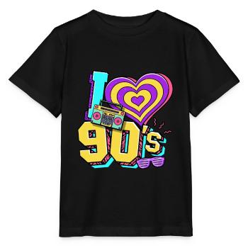Années 90 J’aime années 90 - T-shirt bio MINI CREATOR Stanley/Stella Enfant - noir - Devant - Mikhail (115cm)