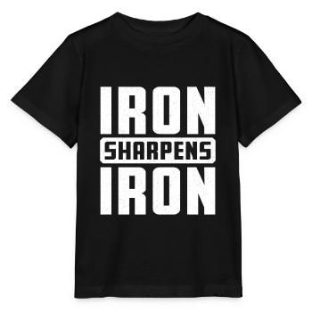 Iron Sharpens Iron Christian Workout Iron - T-shirt bio MINI CREATOR Stanley/Stella Enfant - noir - Devant - Mikhail (115cm)