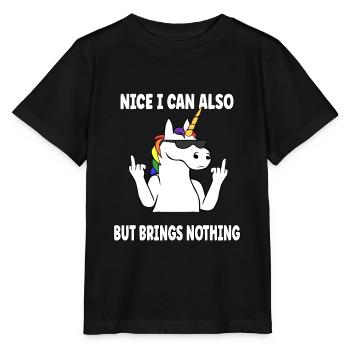 Sympa puis-je aussi apporter mais rien de drôle de licorne - T-shirt bio MINI CREATOR Stanley/Stella Enfant - noir - Devant - Mikhail (115cm)