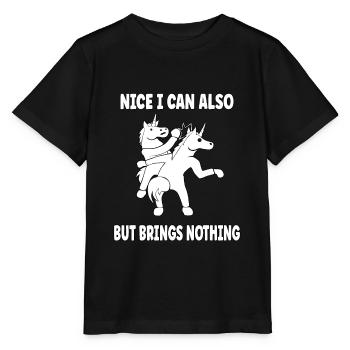 Sympa puis-je aussi apporter mais rien de drôle de licorne - T-shirt bio MINI CREATOR Stanley/Stella Enfant - noir - Devant - Mikhail (115cm)